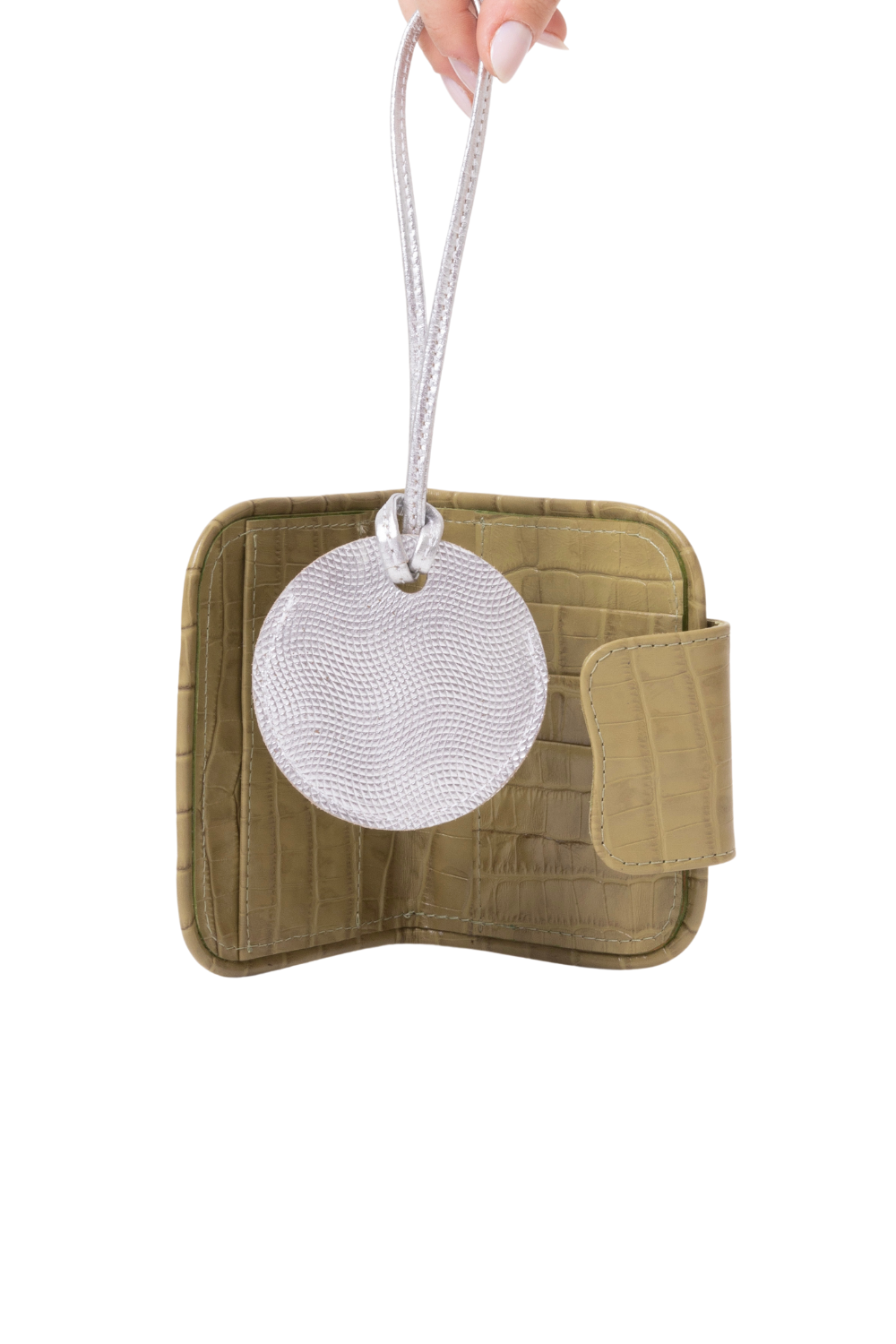 Porta Passaporte Croco Golden Lime + Tag de Malas