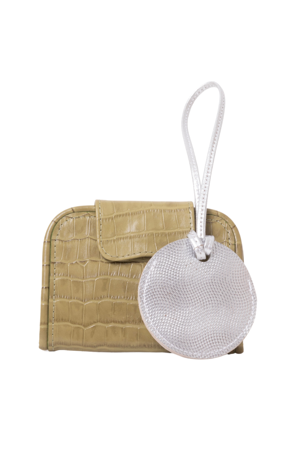 Porta Passaporte Croco Golden Lime + Tag de Malas